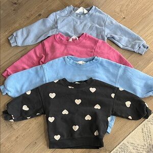 H&M Kids Sweatshirts in Black, Pink, and Blue
